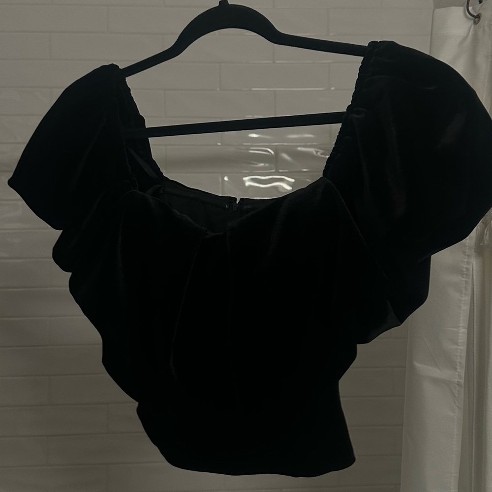 Elegant Black Velvet Top